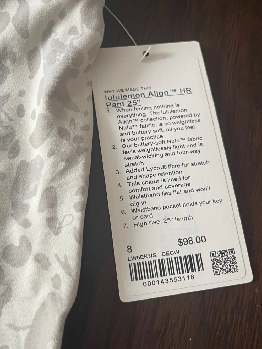 NWT lululemon Align HR 25” Cheetah Camo Size 8